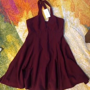 Lucy Paris Deep V, cross-back dress.